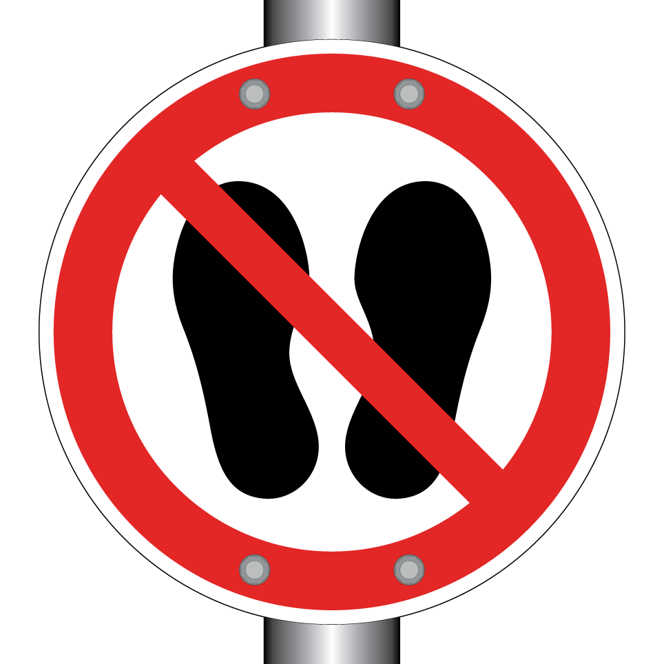 P024 Do not walk or stand here