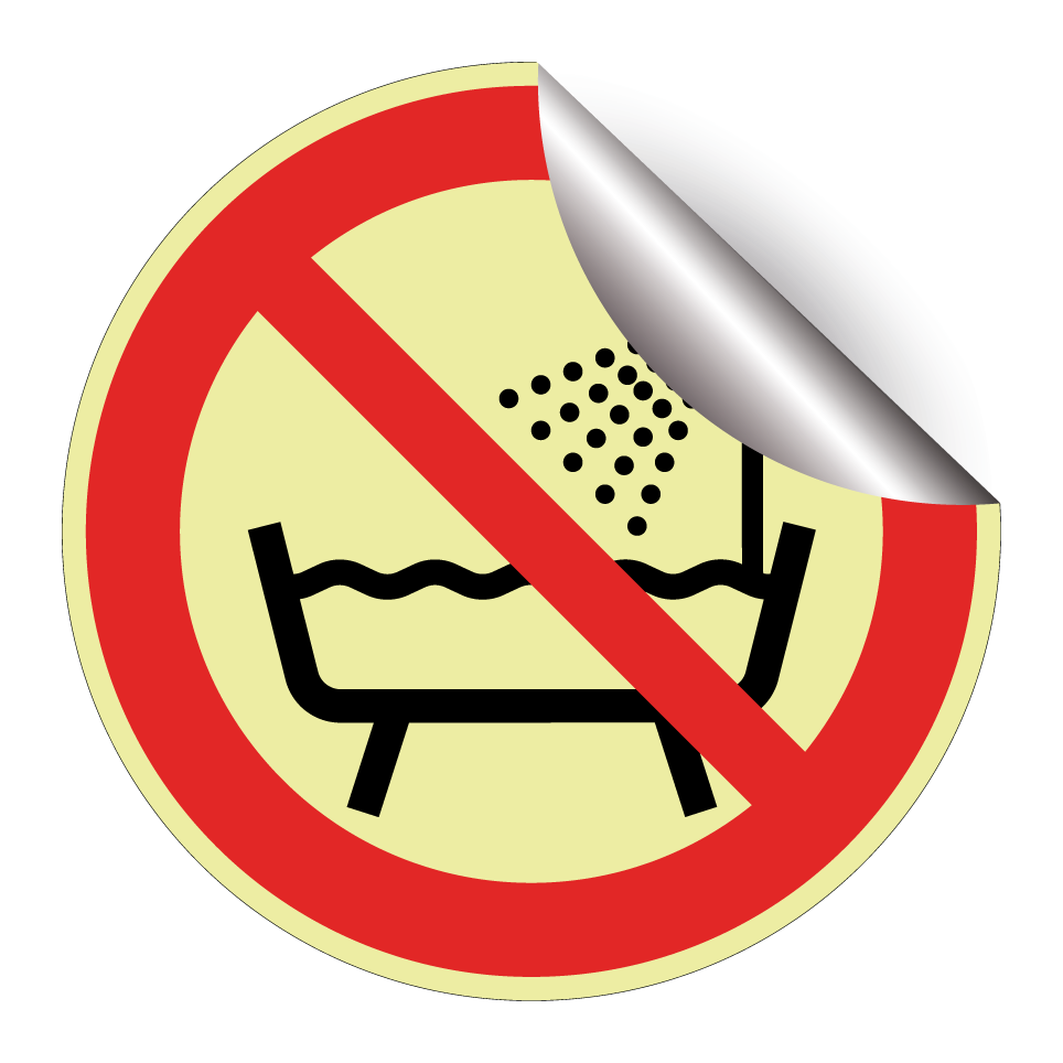 P026 Do not use this device in a bathtub, shower or water-filled reservoir