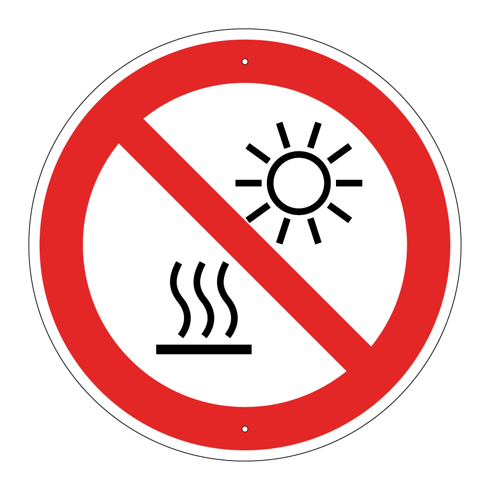 P068 Do not expose to direct sunlight or hot surface