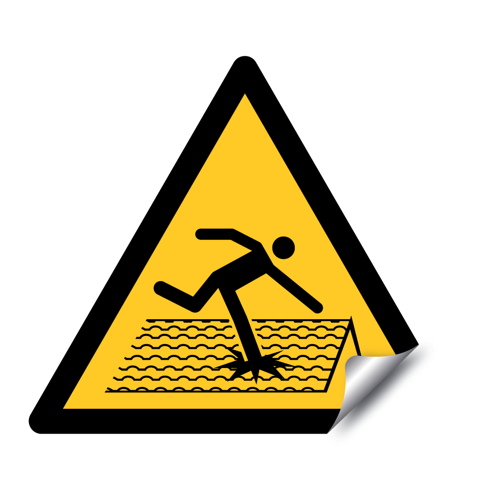 W036 Warning Fragile roof