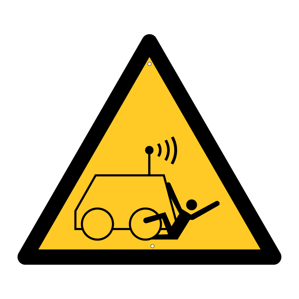 W037 Warning Run over by remote operator controlled machine