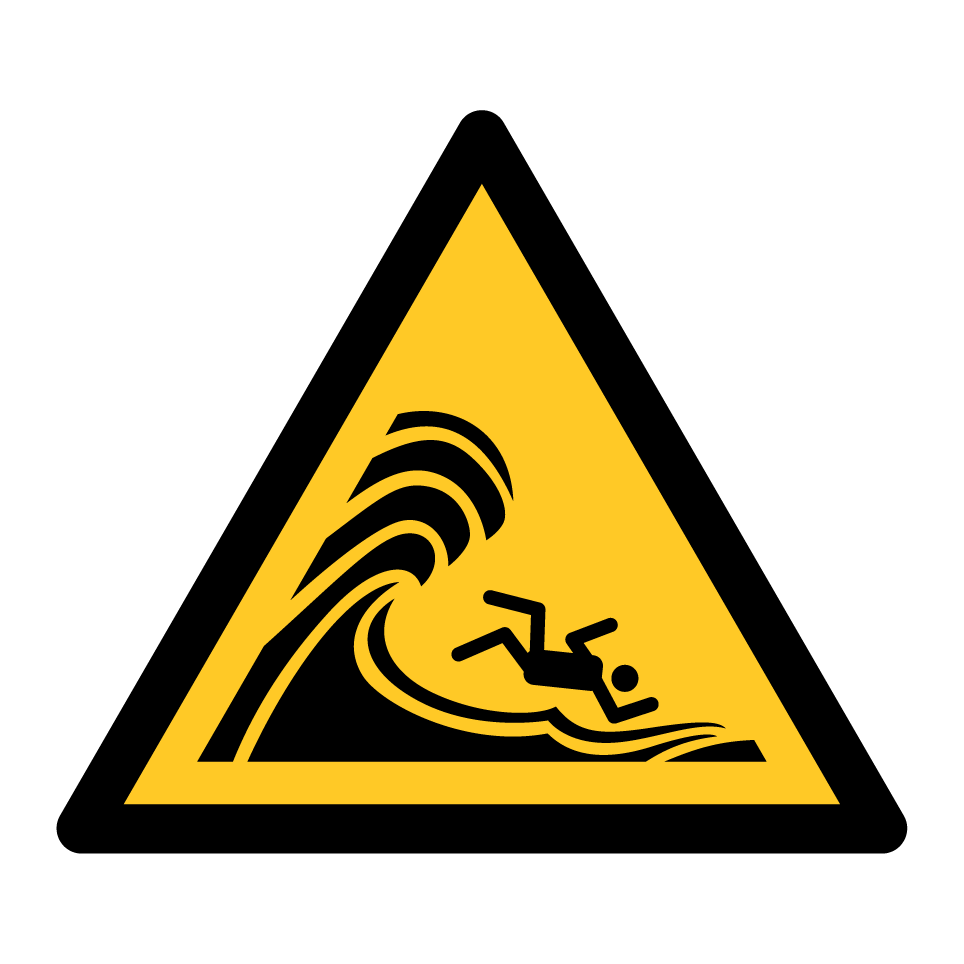 W065 Warning High surf or large breaking waves