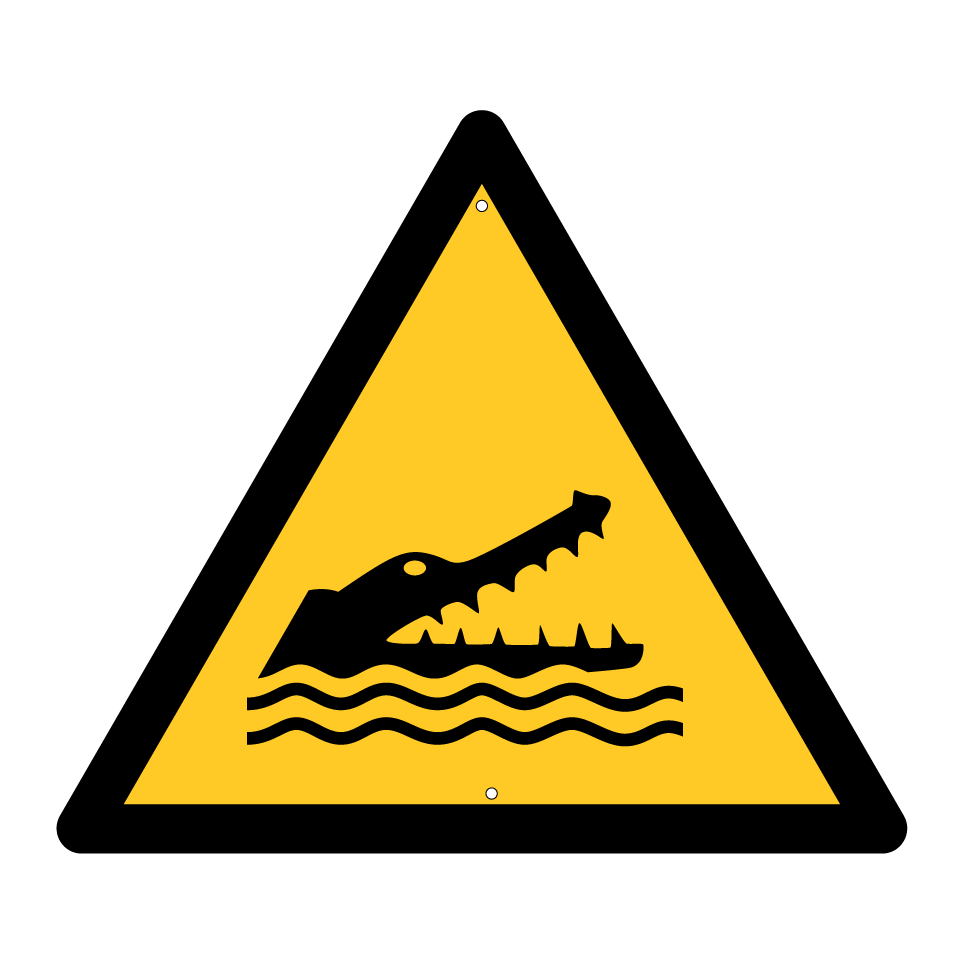W067 Warning Crocodiles, alligators or caymans