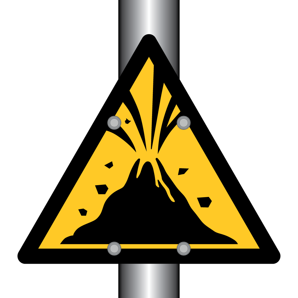 W075 Warning Active volcano zone