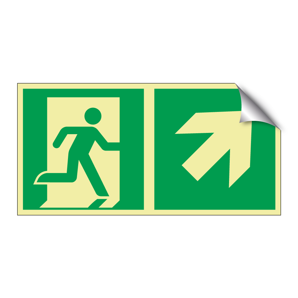 Emergency exit up right with dividing line