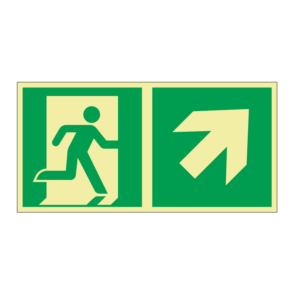 Emergency exit up right with dividing line