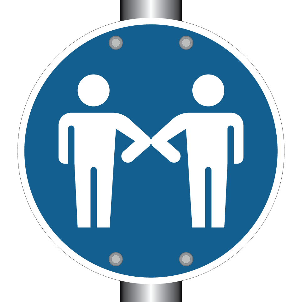 Greet with elbow bump