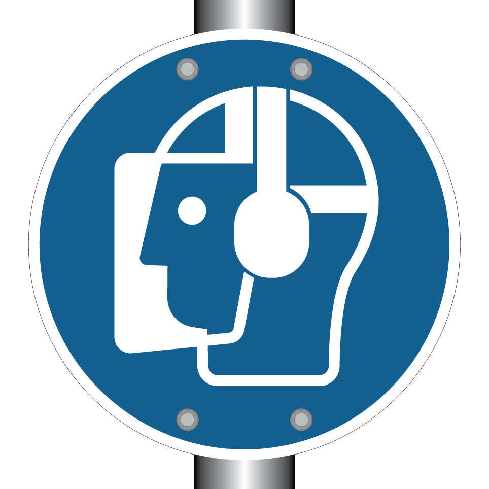 Wear face and hearing protection