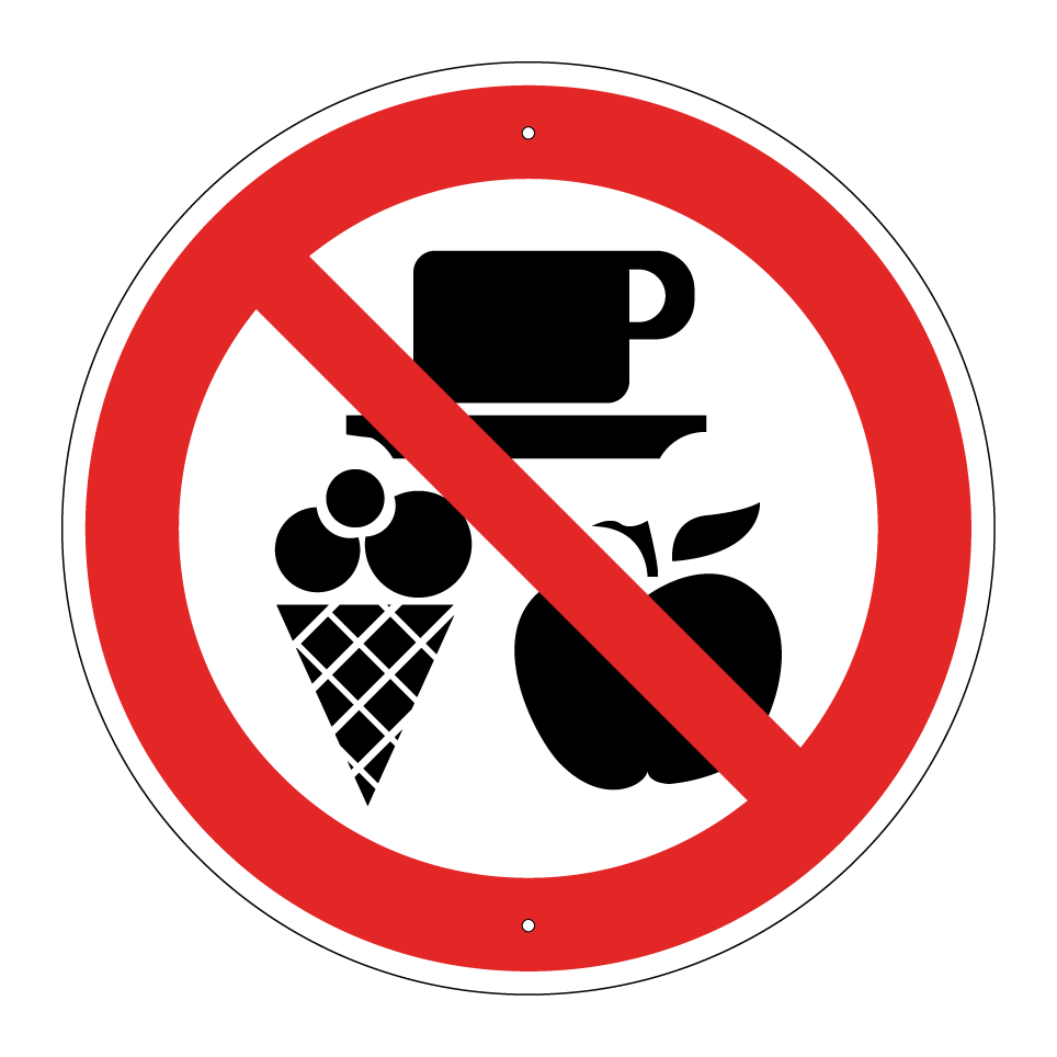 No food or drinks