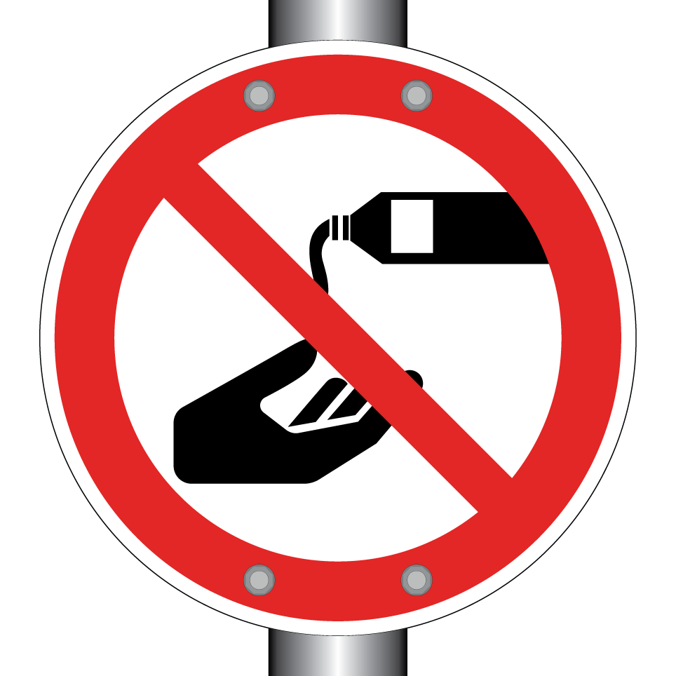 Do not pour chemicals on hand