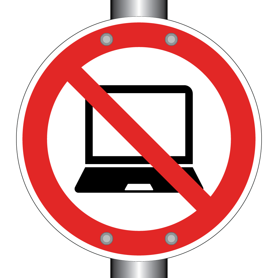 No laptops
