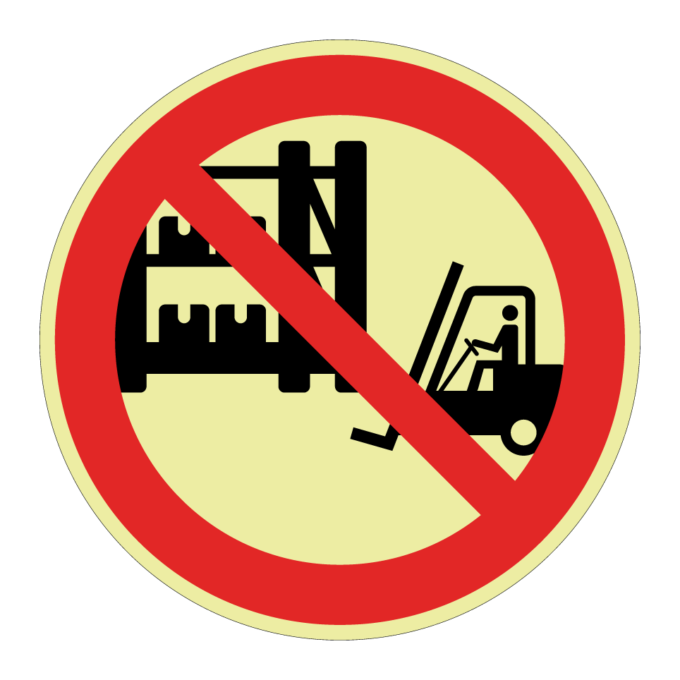 No forklift near shelves