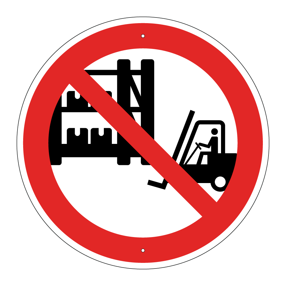 No forklift near shelves