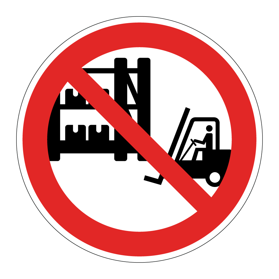 No forklift near shelves