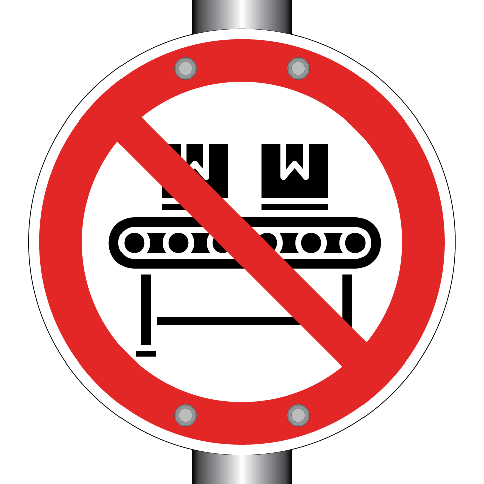 No placing items on conveyor