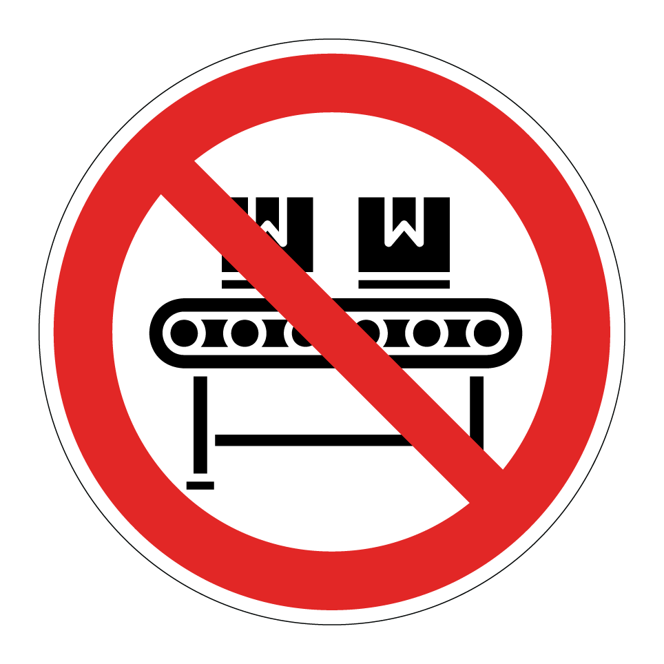 No placing items on conveyor
