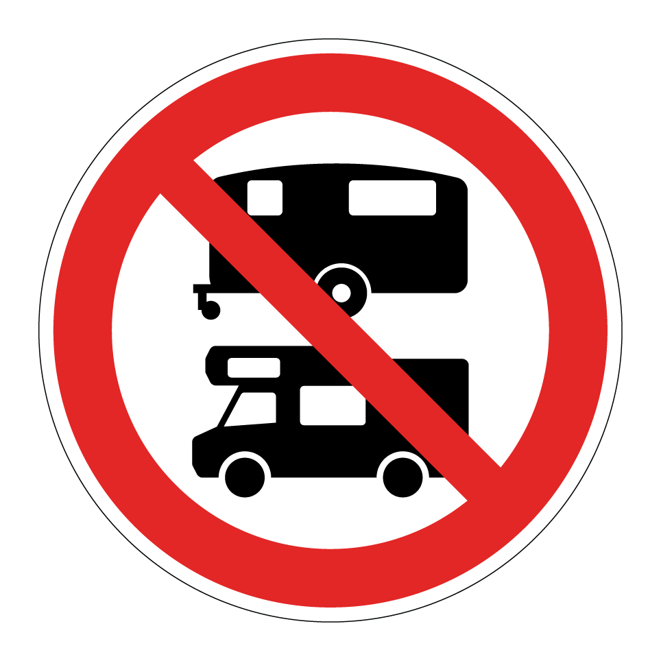 No caravans or motorhomes