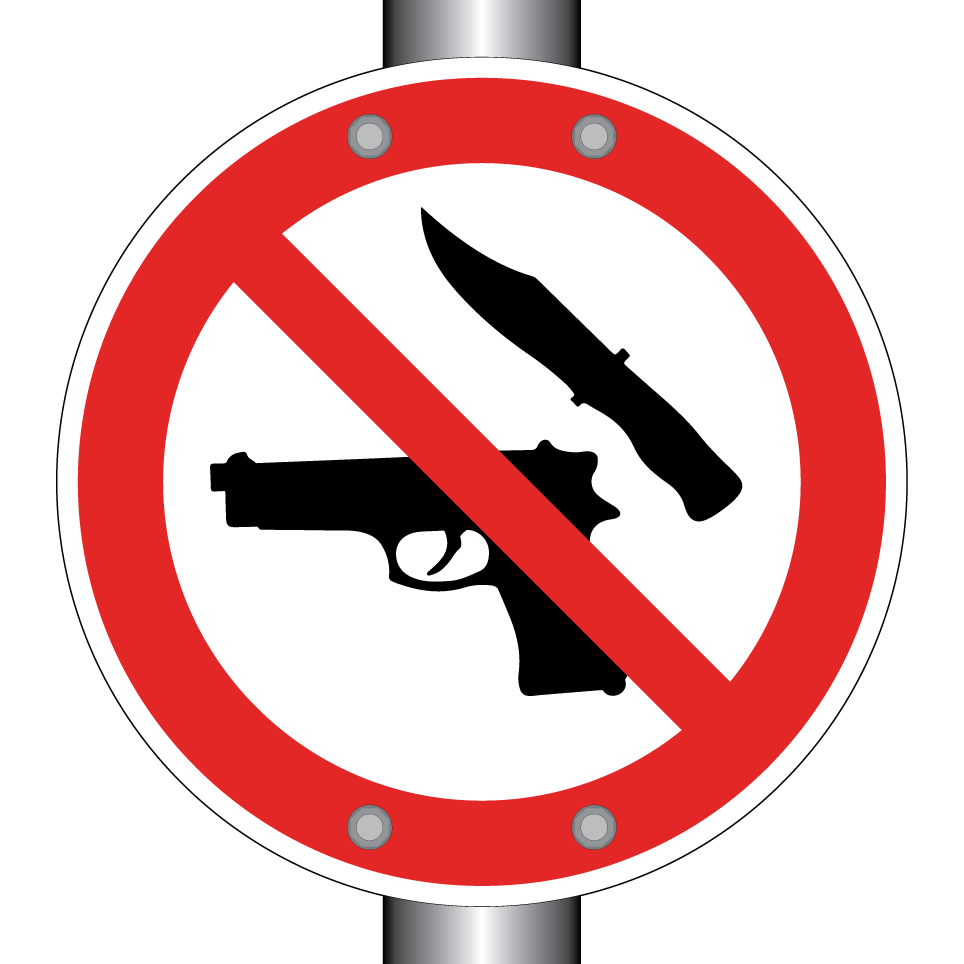 No firearms or knives