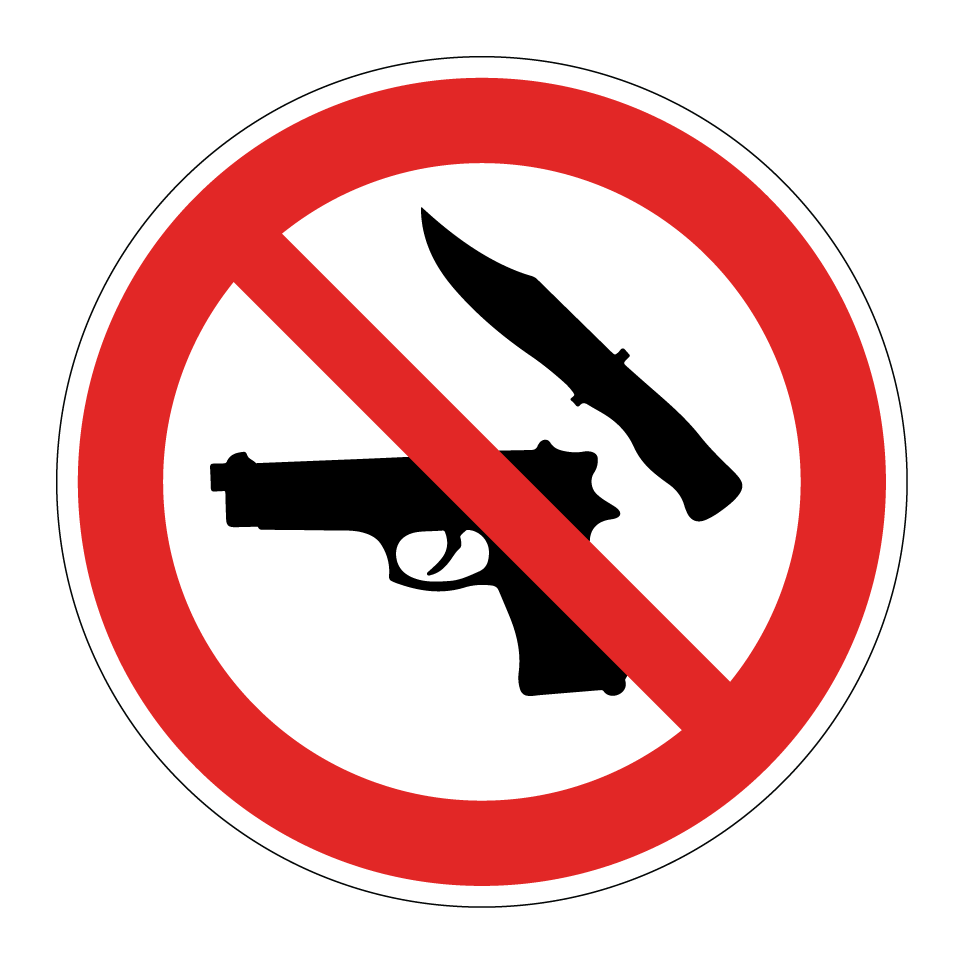 No firearms or knives