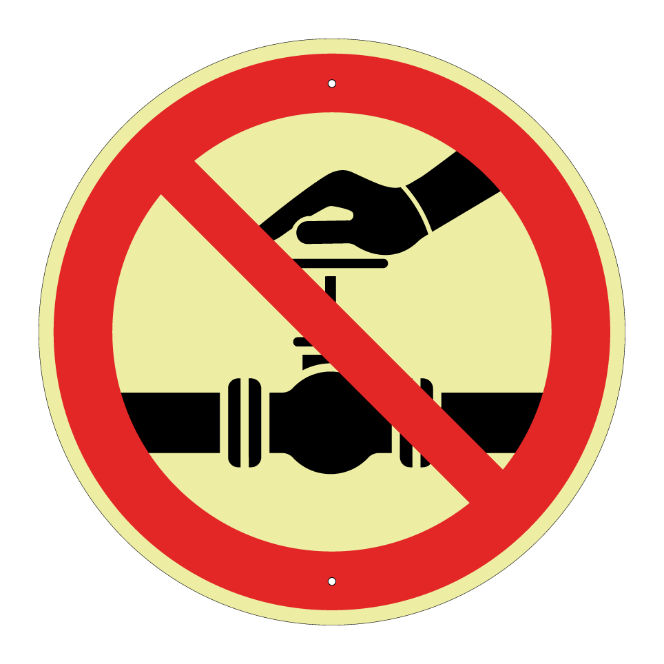 Do not operate valve