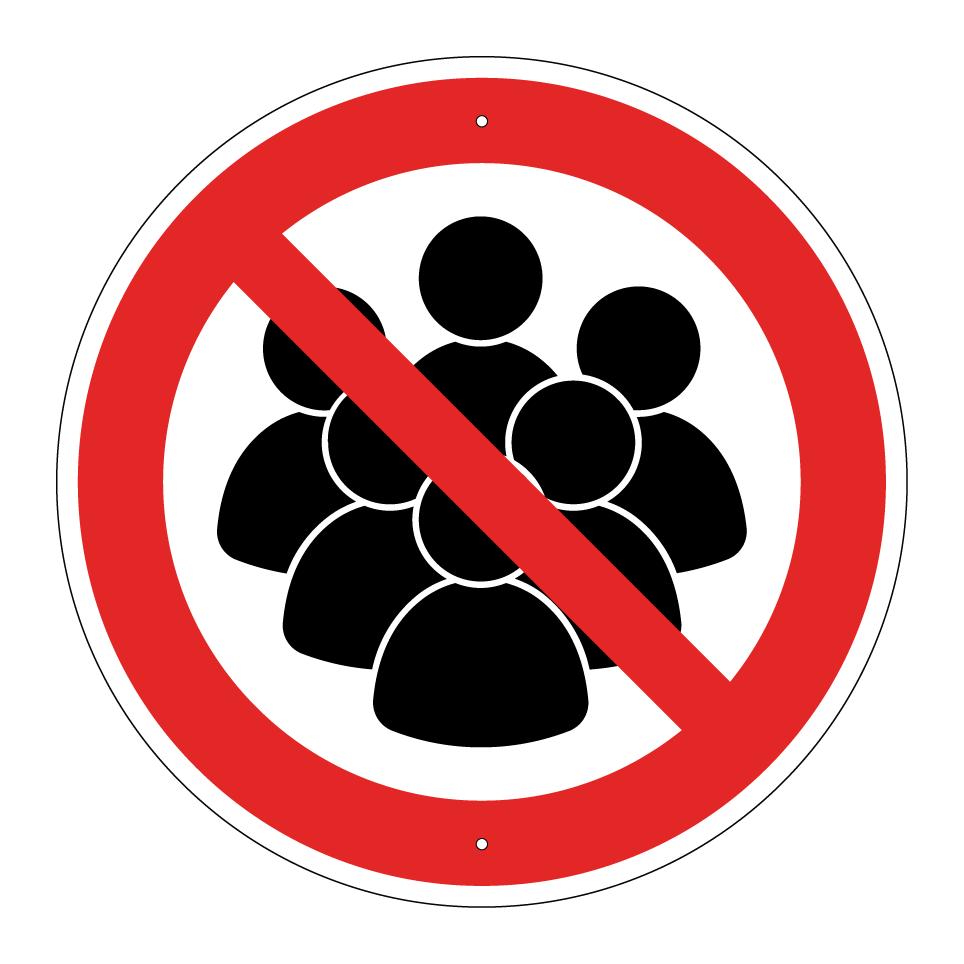 No entry for groups of people