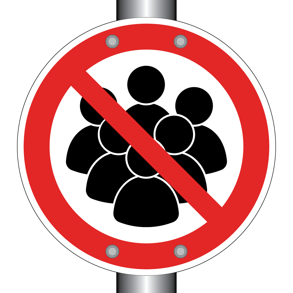 No entry for groups of people
