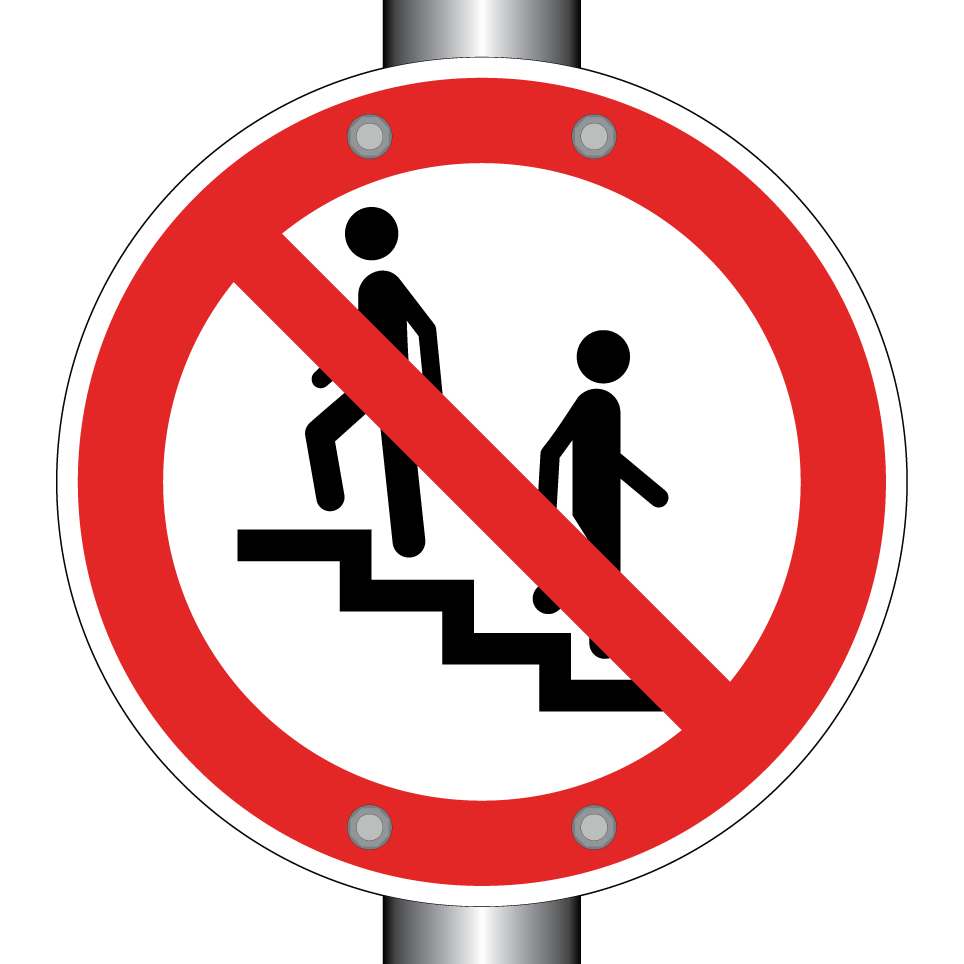 No entry on stairs
