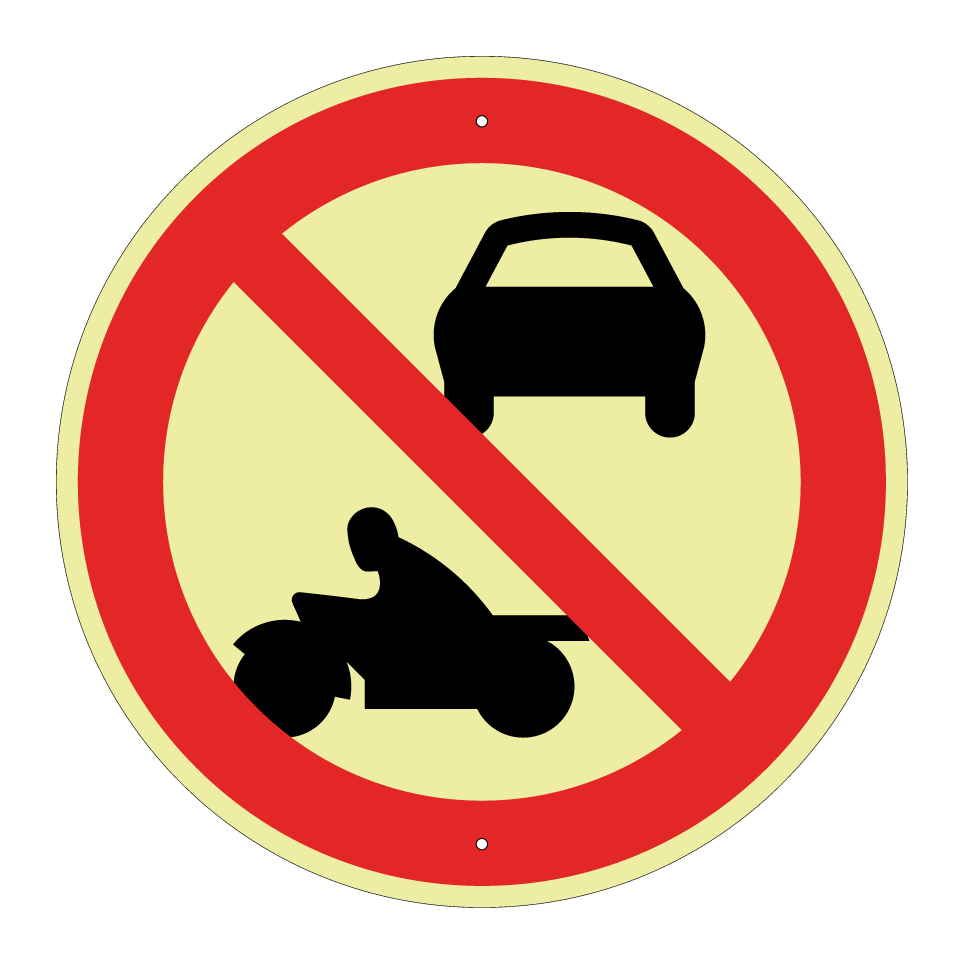 No cars or motorcycles