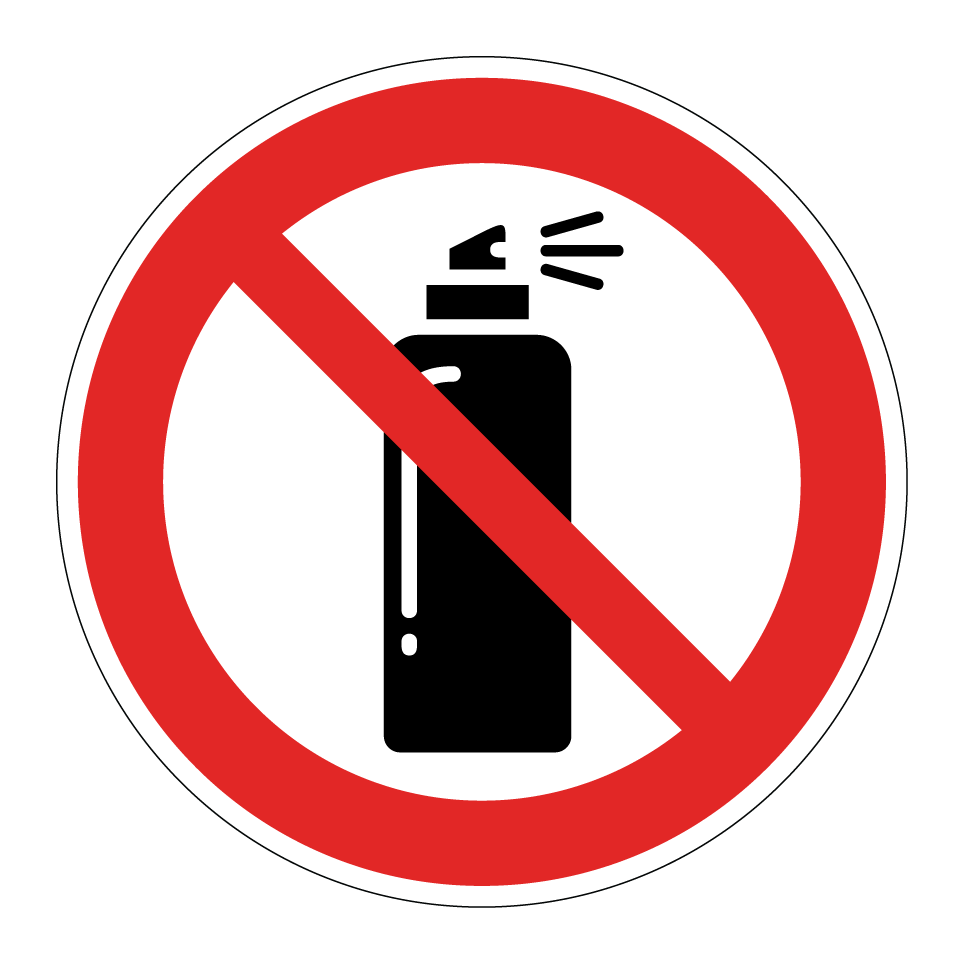 No spray cans