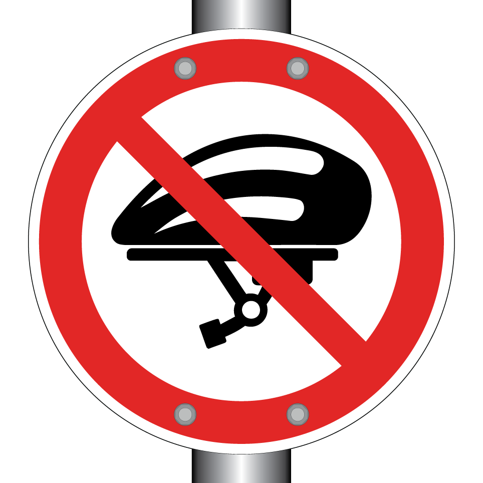 No bicycle helmet