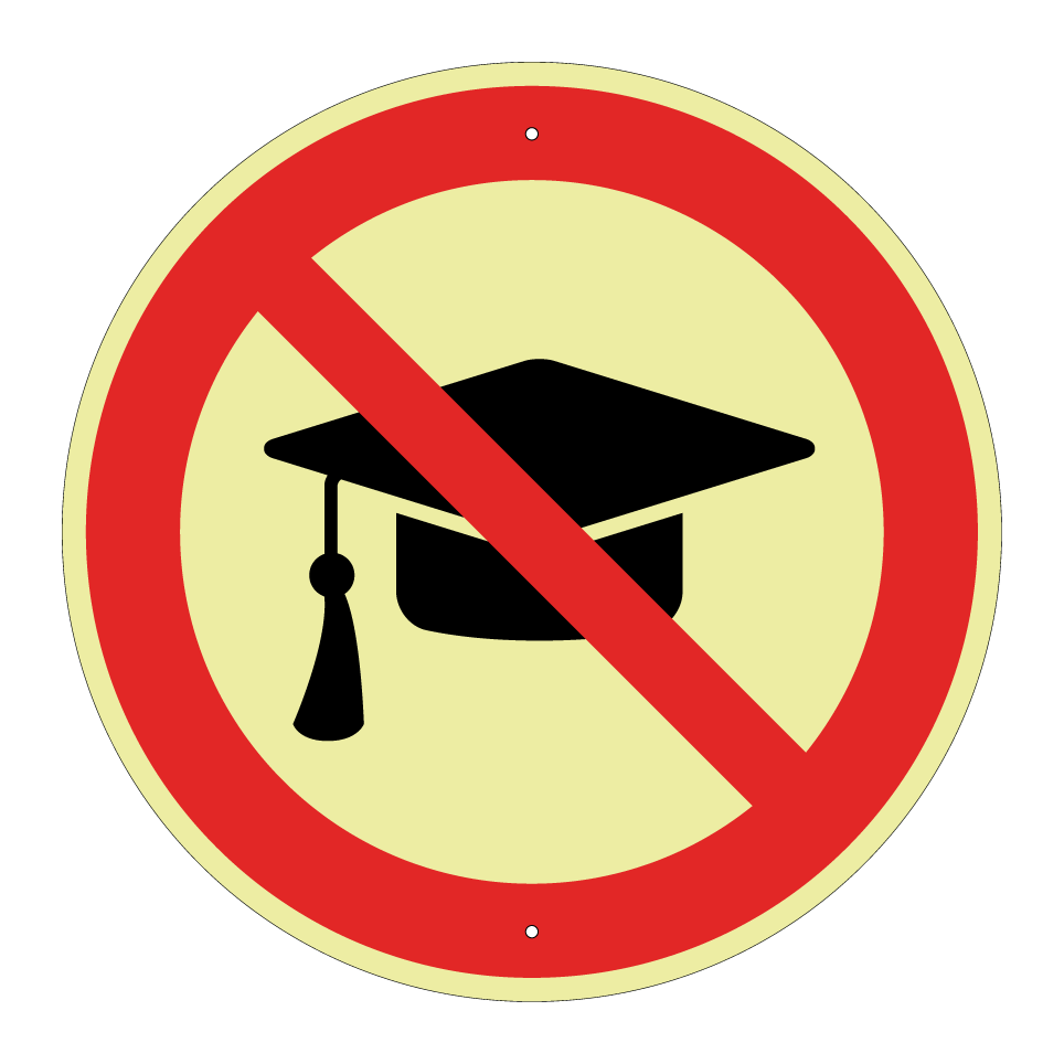 No graduation cap