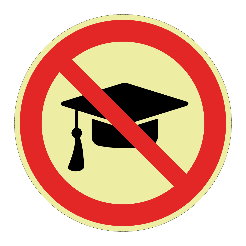 No graduation cap