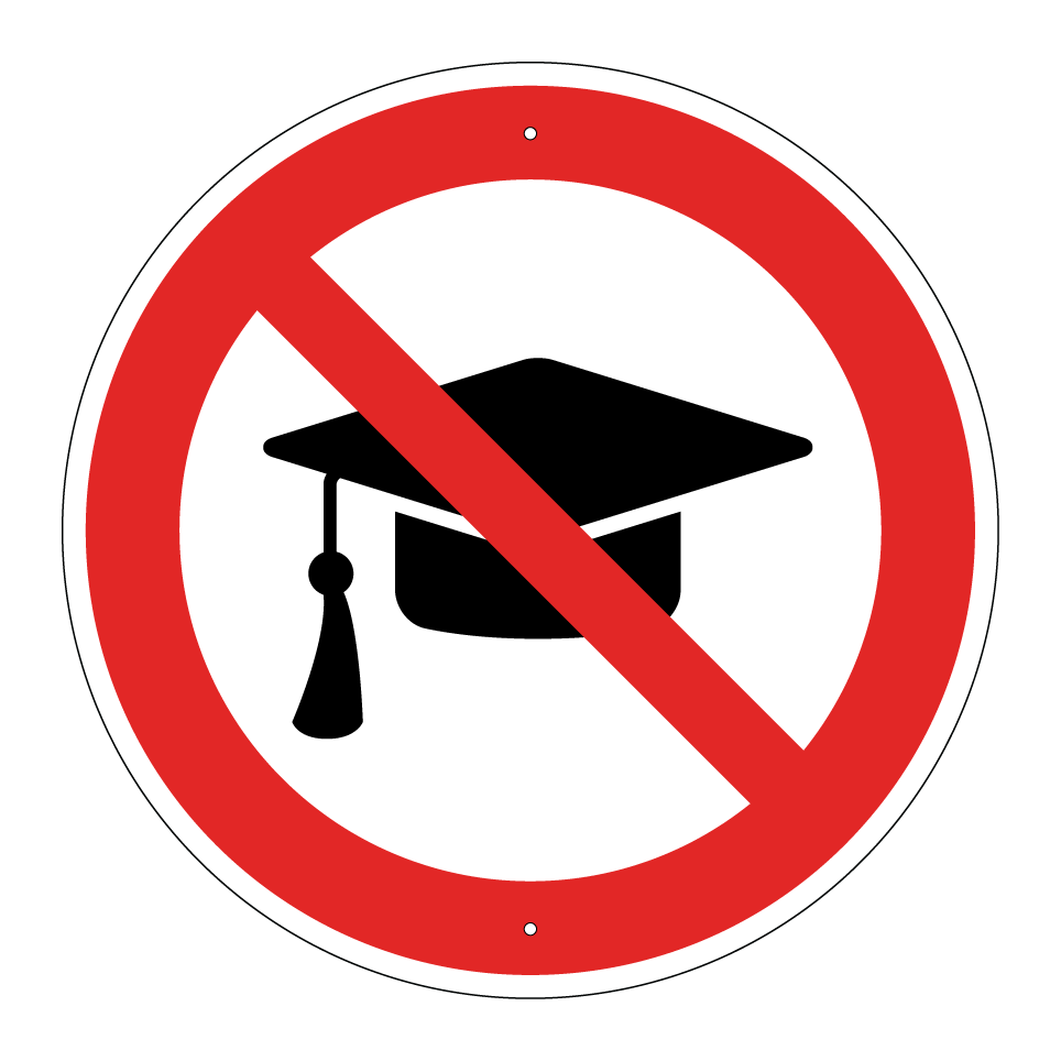 No graduation cap