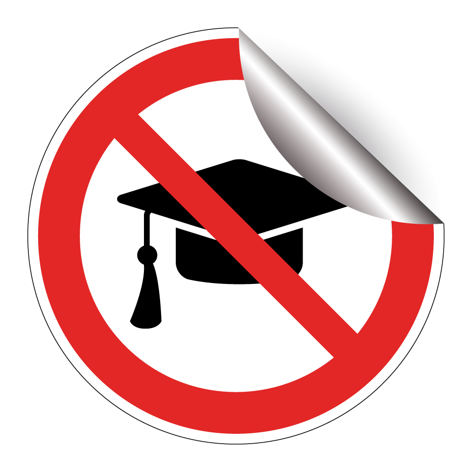 No graduation cap