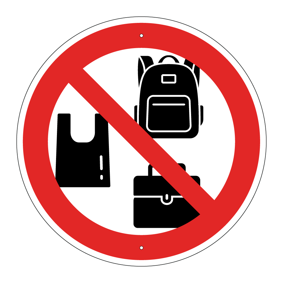 No bags allowed