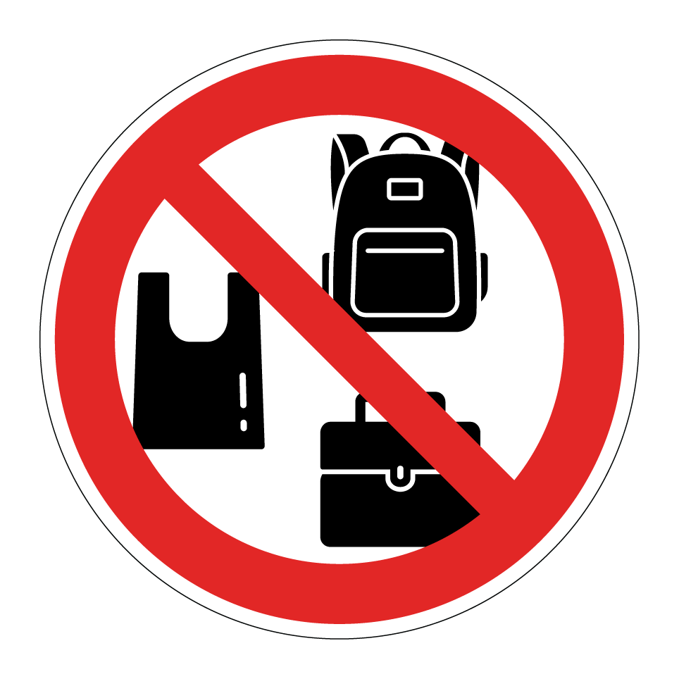 No bags allowed