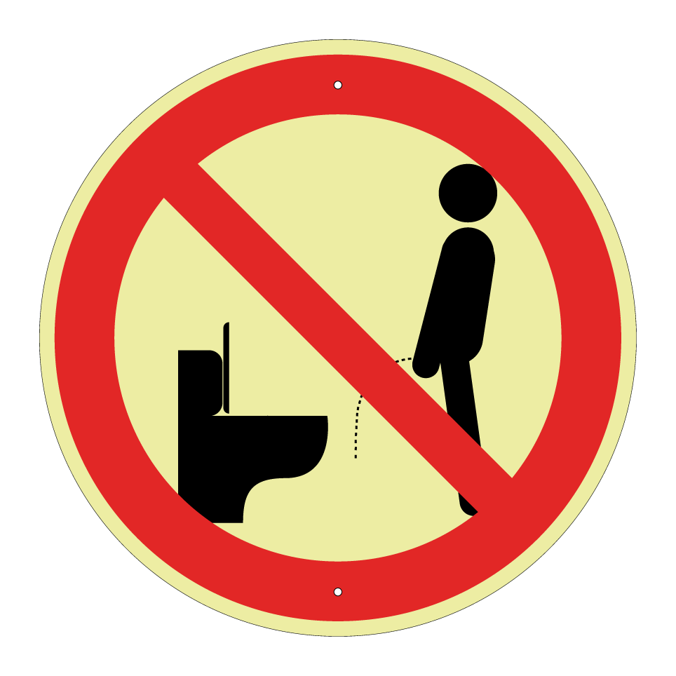 No urinating outside toilet