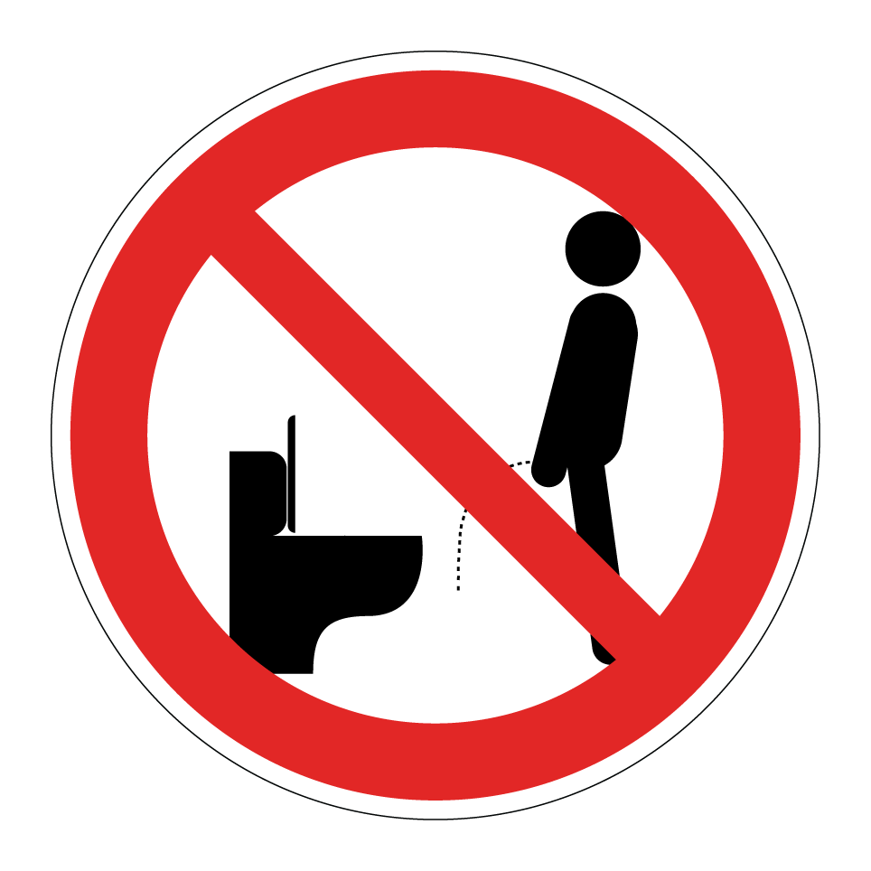 No urinating outside toilet