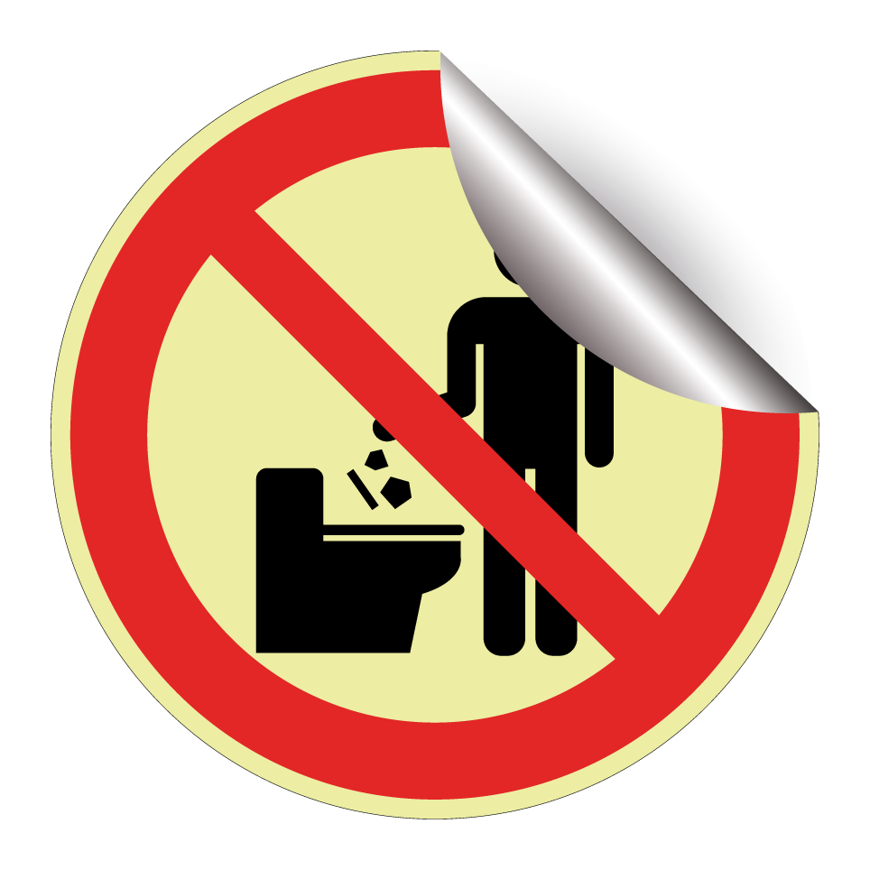 Do not throw objects in toilet