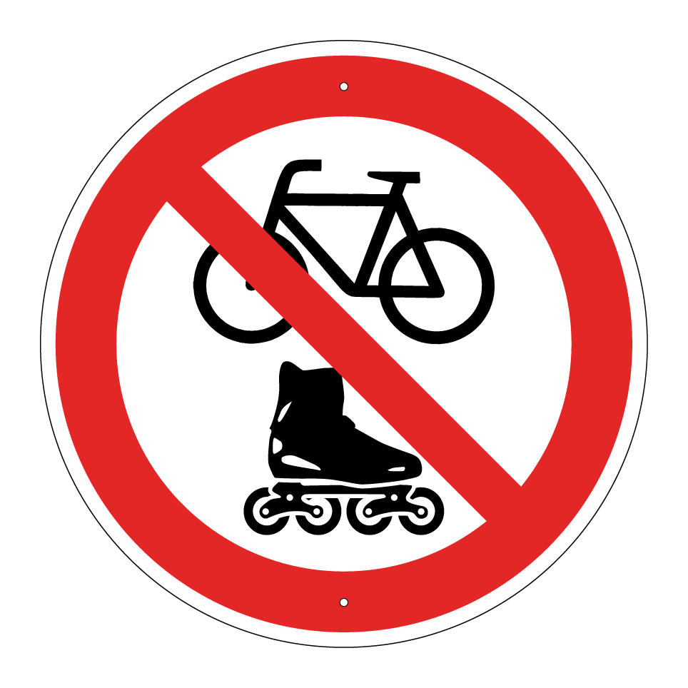 No bicycles or rollerblading