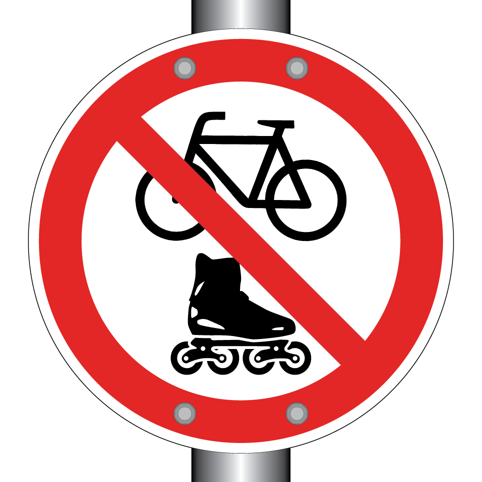 No bicycles or rollerblading