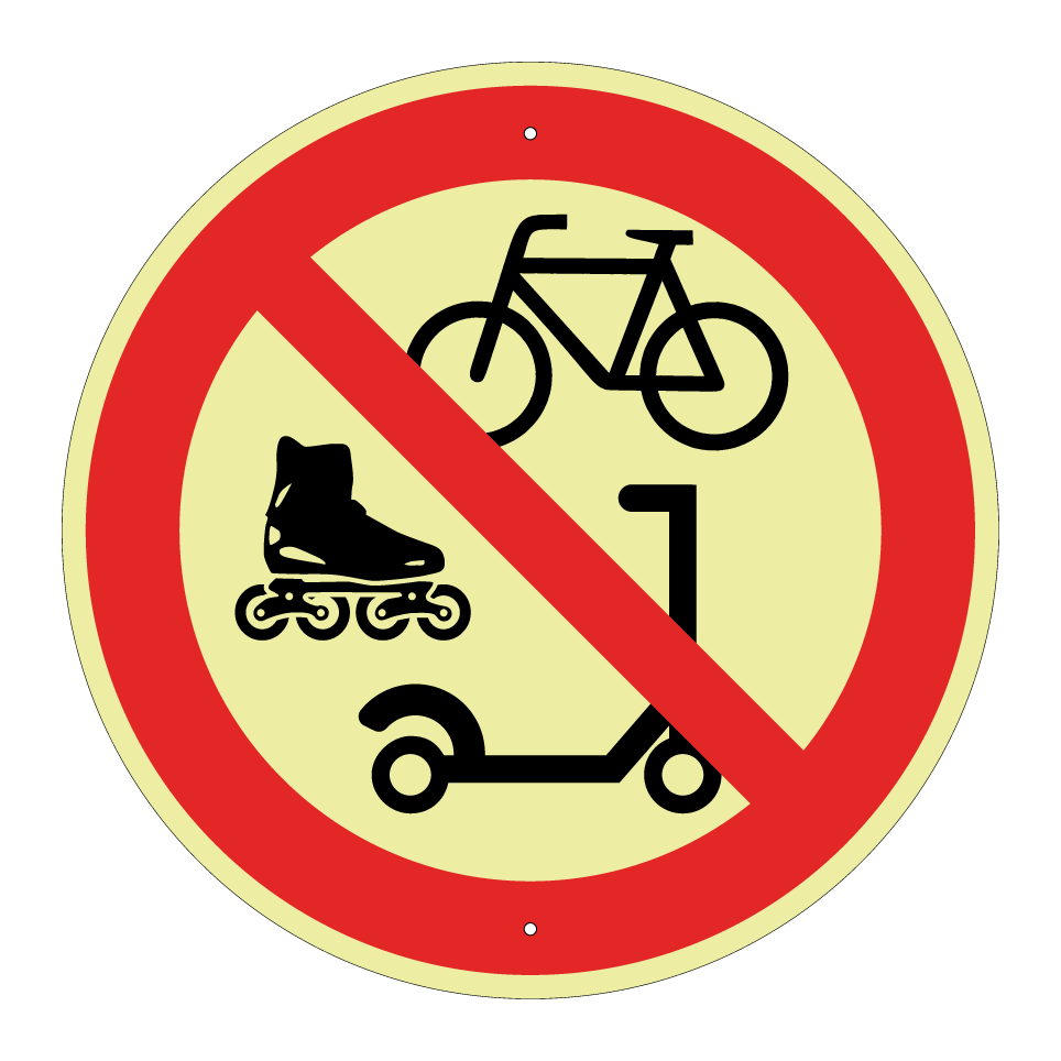 No bicycles, rollerblading or scooters