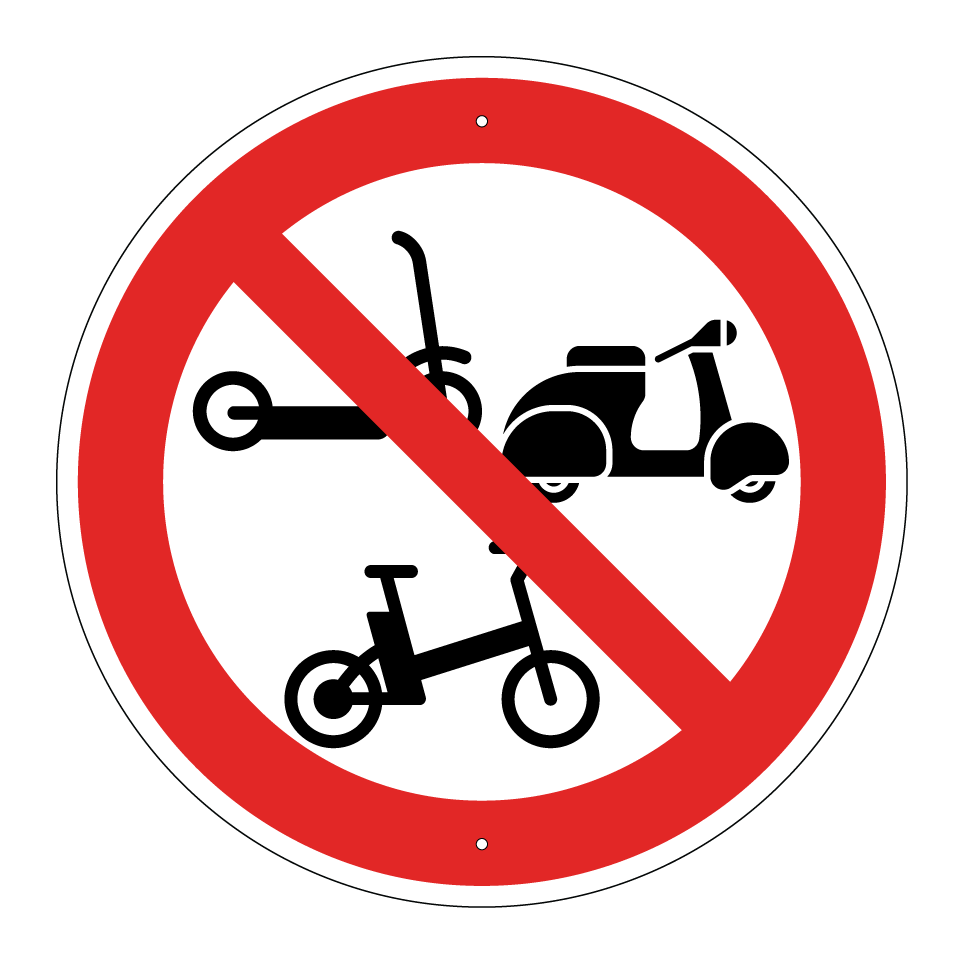 No scooters, mopeds or e-bikes