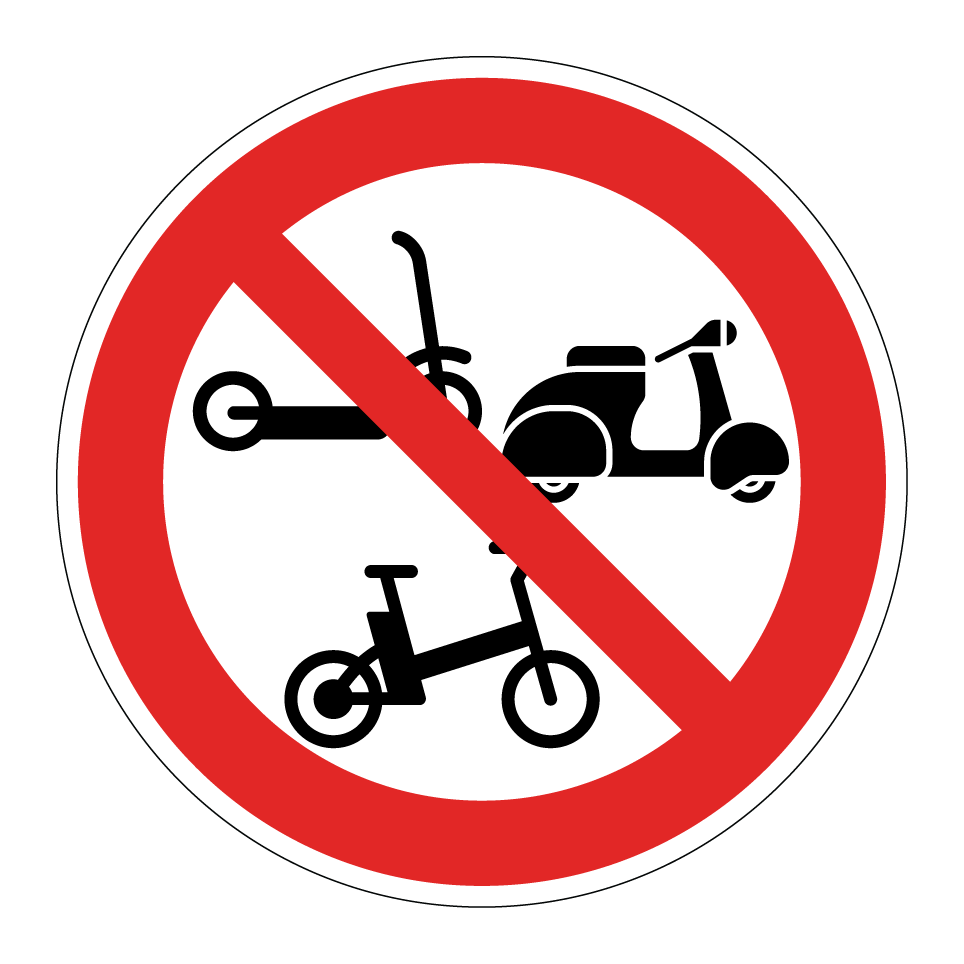 No scooters, mopeds or e-bikes