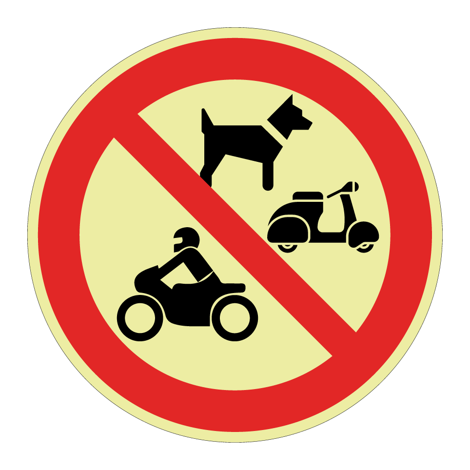 No dogs motorcycles or mopeds