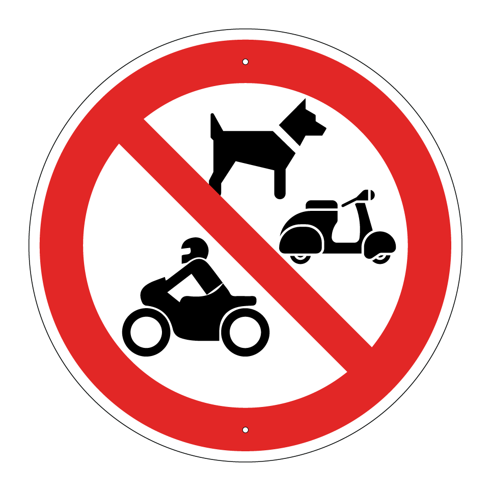 No dogs motorcycles or mopeds