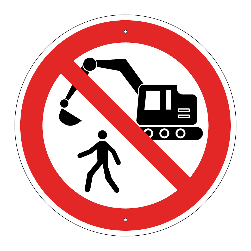 No entry for pedestrians in construction area
