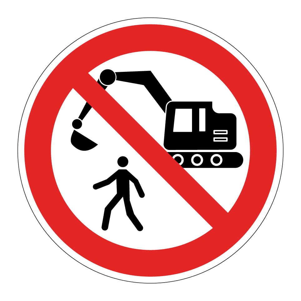No entry for pedestrians in construction area