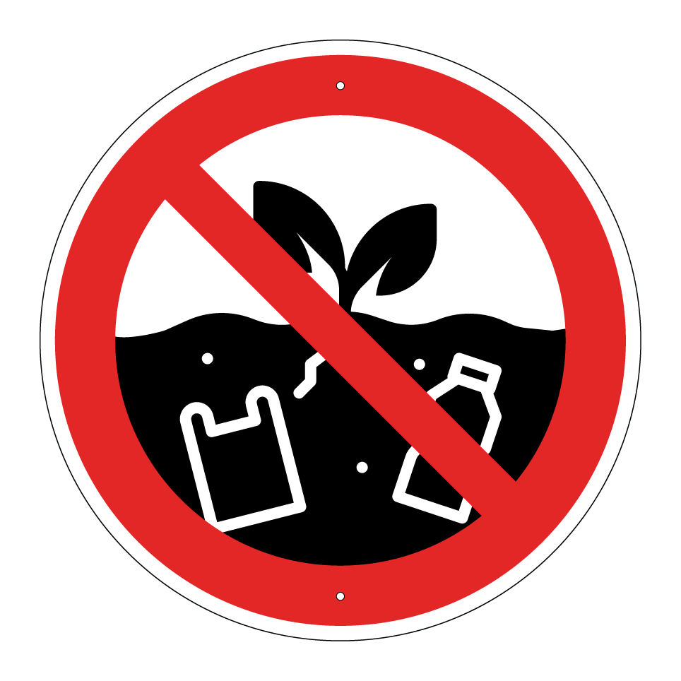 No dumping waste in soil