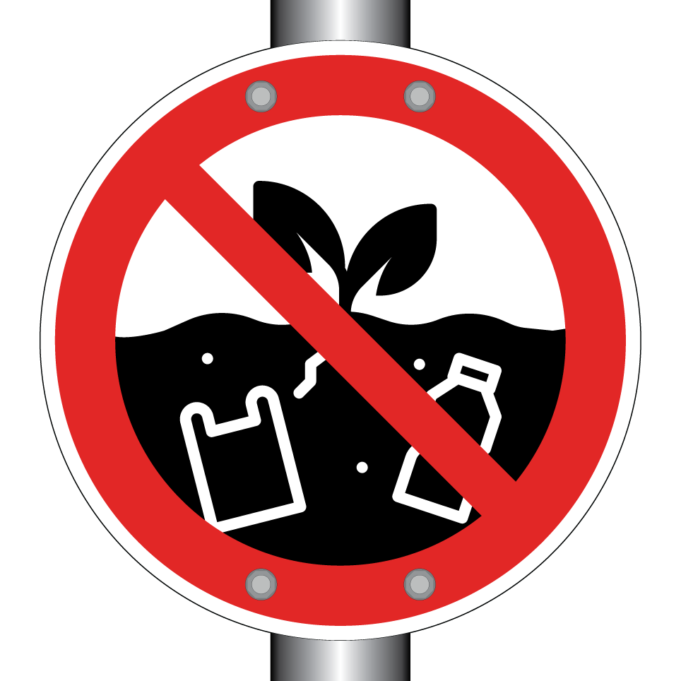 No dumping waste in soil